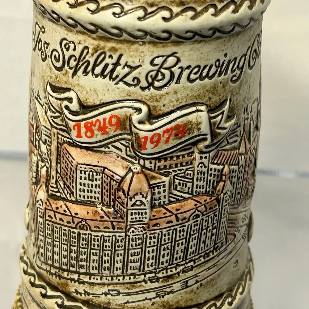 Vintage Schlitz Beer Stein 125th Anniversary 1829–1974 Milwaukee Ceramic Mug